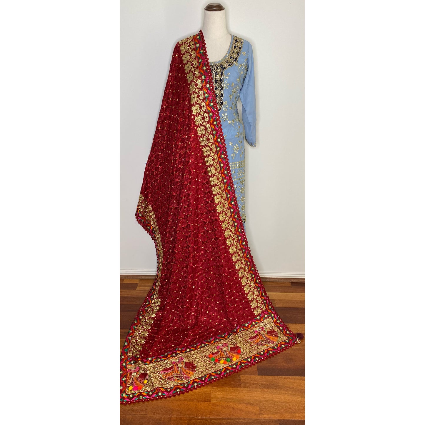 Manmeet phulkari (maroon)