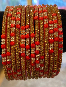 Red, Golden & Silver bangles