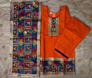 Orange Phulkari Suit